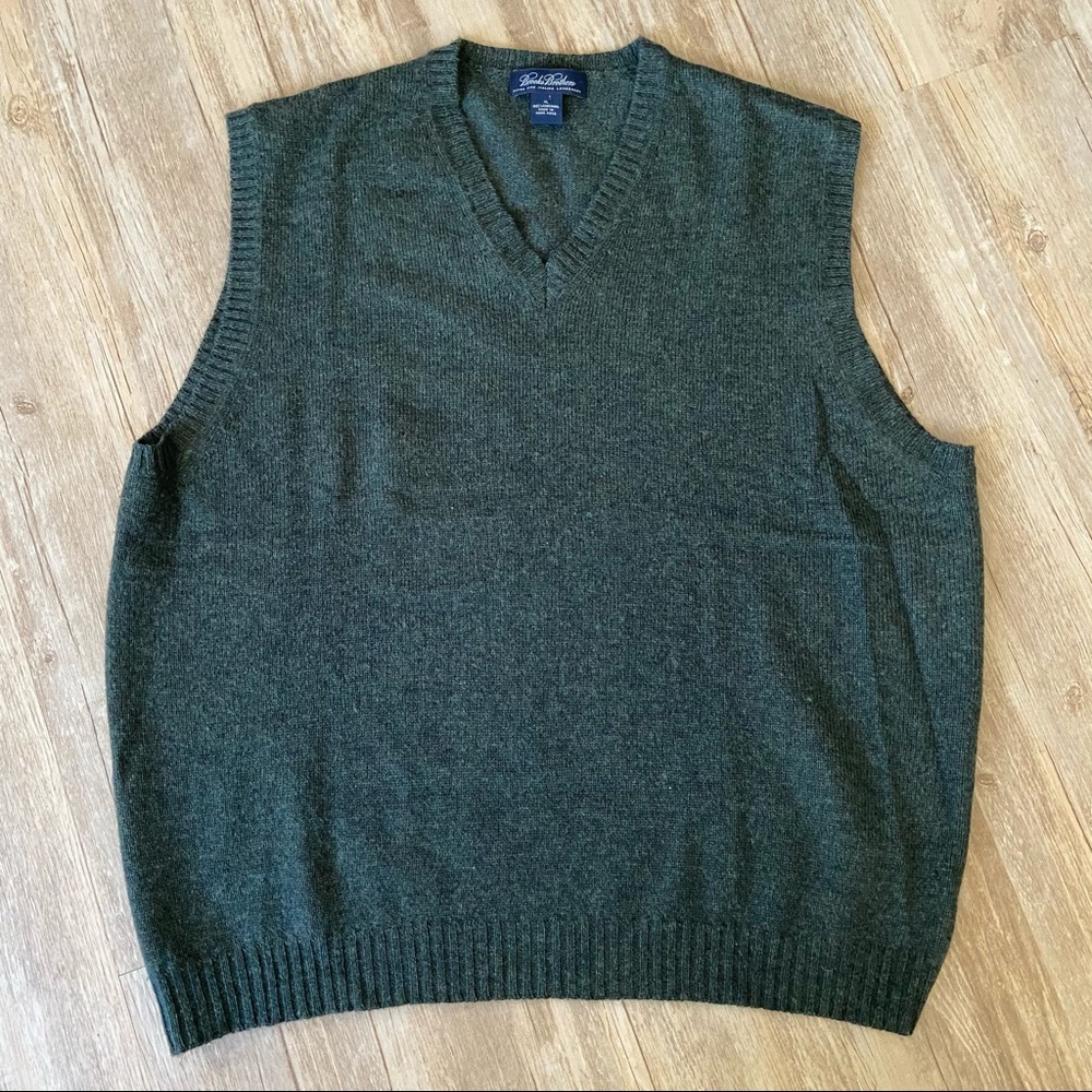 Men's Sweater Vest Brooks Brothers Sweater Vest Lambswool XL - Picture 6 of 9
